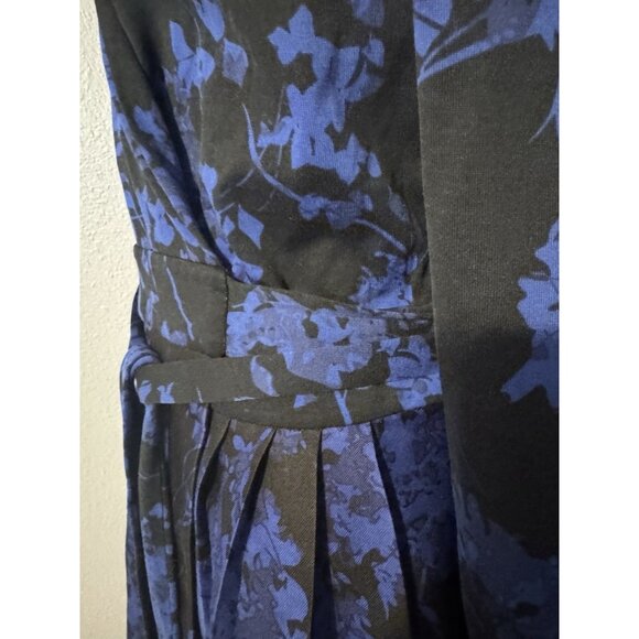 DVF Diane Von Furstenberg Valerie Wrap Dress 6 Small Blue Black Wool Silk Cotton - Picture 7 of 16